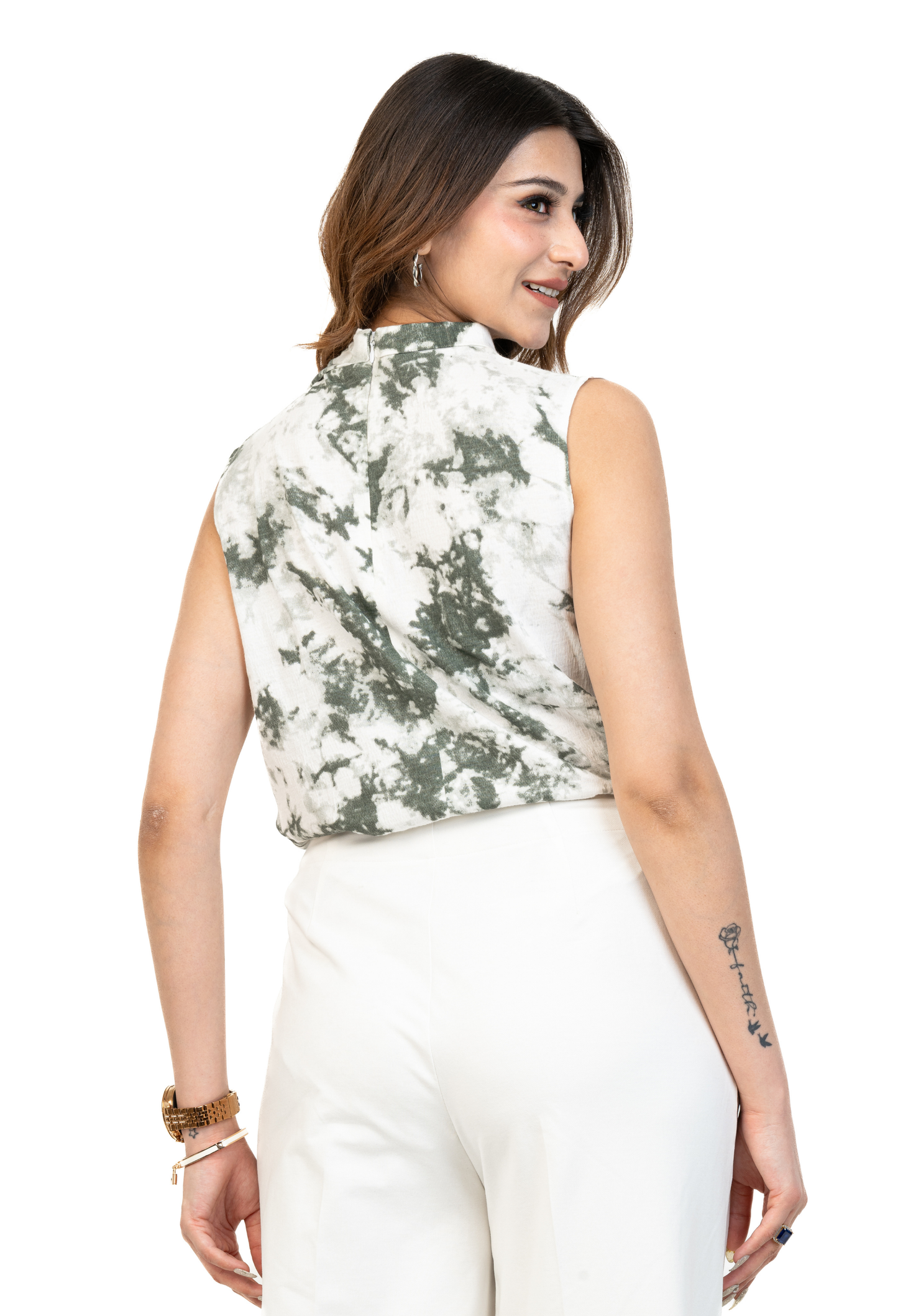 Printed Draped Top
